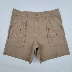 Cabelas Cargo Shorts Mens 36 Brown Canvas Utility Outdoor Workwear 6.5" Inseam